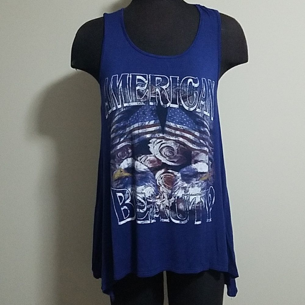 Living Doll Blue American Beauty Tank Top (Large)